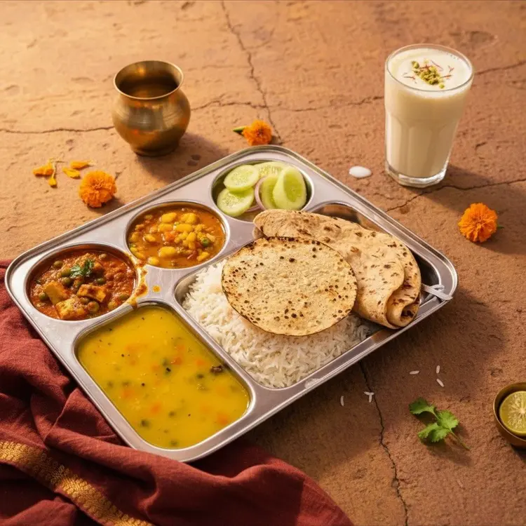 Banarasi Swad — full thali menu photo, north indian food photography by Photosfix