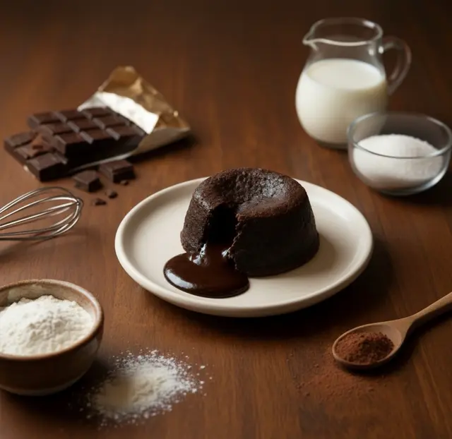 Bake My Day — choco lava cake menu photo, cakes, jars & desserts food photography by Photosfix